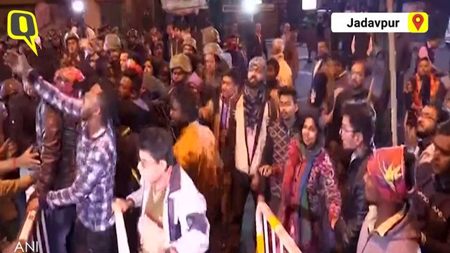 Cops Lathi-Charge Left & BJP Protesters Near Jadavpur University