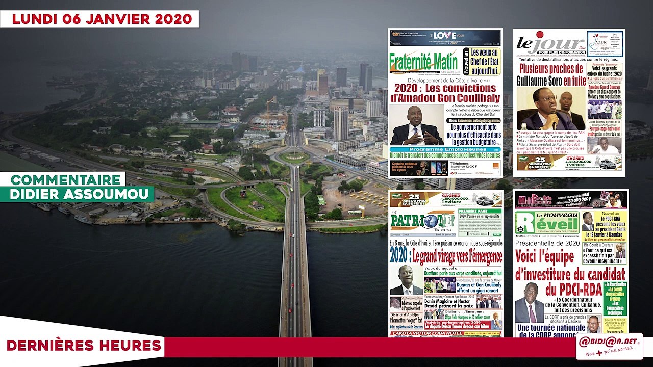 Le Titrologue du 06 janvier 2020-Tentative de déstabilisation, Attaques… Plusieurs proches de Guillaume Soro en fuite