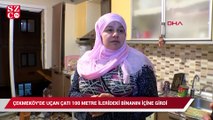 Çekmeköy'de uçan çatı başka bir binanın içine girdi