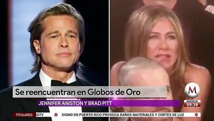 Jennifer Aniston y su reacción al ver a Brad Pitt en los Globos de Oro 2020