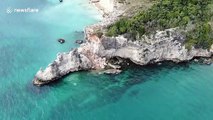 Drone footage of Puerto Rico's beloved 'Punta Ventana' damaged by the earthquake