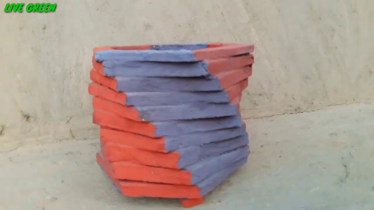 Casting cement pot with Cardboad