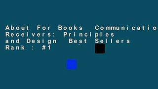 About For Books  Communications Receivers: Principles and Design  Best Sellers Rank : #1