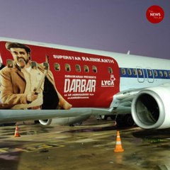 'Darbar' promos reach the skies, Spicejet flies aircraft with Rajini image