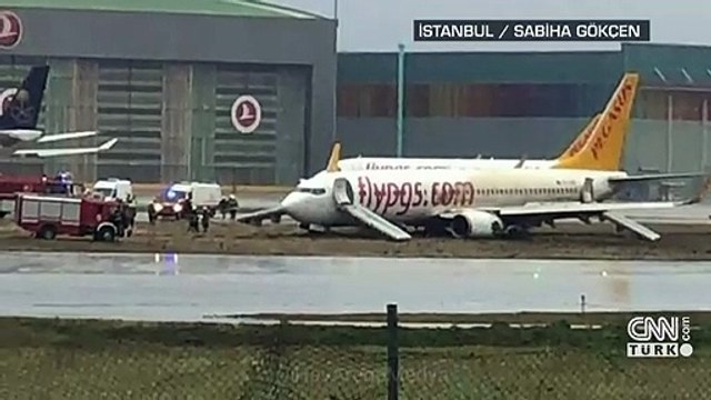 Son dakika... Sabiha Gökçen'de uçak pistten çıktı