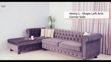 Corner Sofa- Henry L-Shaped Left Arm Corner Sofa Set - Corner Sofa Design by Wooden Street