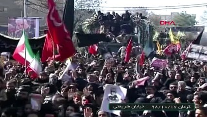 Kasım süleymani'nin cenazesinde izdiham