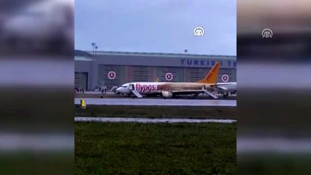 Sabiha Gökçen Havalimanı'nda yolcu uçağı pistten çıktı (7)