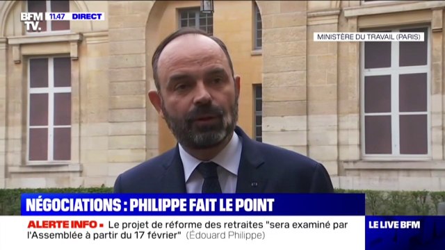 Édouard Philippe annonce une réunion vendredi matin avec les syndicats pour évoquer le financement de la réforme des retraites