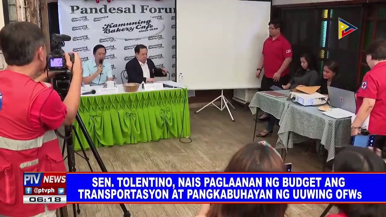 Sen. Tolentino, nais paglaanan ng budget ang transportasyon at pangkabuhayan ng uuwing OFWs