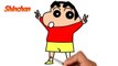 Learn easy way to draw #shinchan | coloring pages for kids | step by step method Drawing for kids | drawing and coloring tutorial