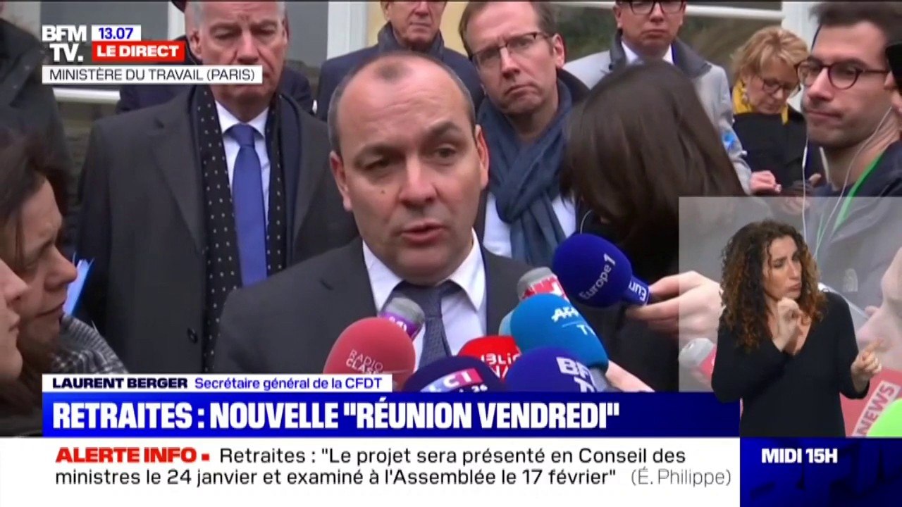 Retraites: Laurent Berger (CFDT) note "un signe d'ouverture" sur le financement