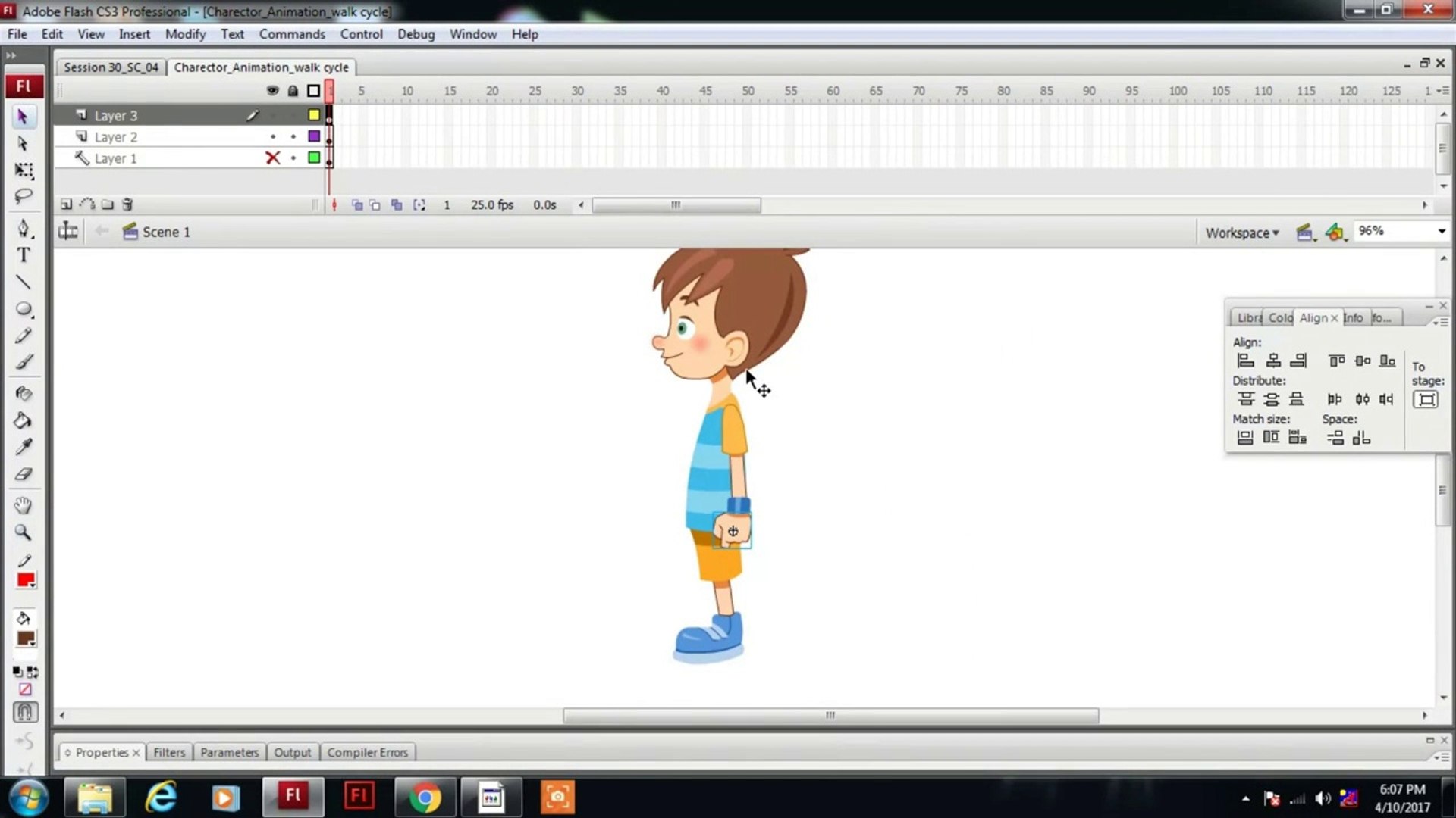⁣Character walk cycle in adobe flash cs3/2d animation