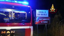 Chiusa di San Michele (TO) - Bruciano strutture agricole in Via Torino (04.01.20)