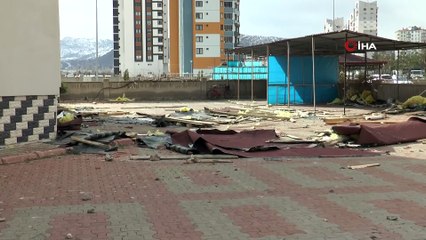 Kayseri’de şiddetli rüzgar çatıları uçurdu