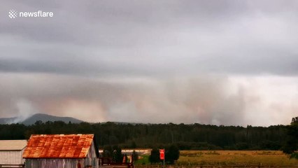 Ominous timelapse shows New South Wales bushfire edge closer towards camera