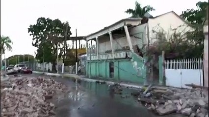 Homes and schools demolished by the 6.4-magnitude earthquake in Puerto Rico