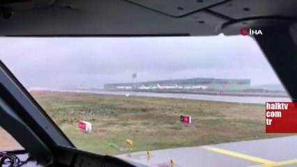 Sabiha Gökçen'de uçağın pistten çıktığı anın görüntüleri ortaya çıktı