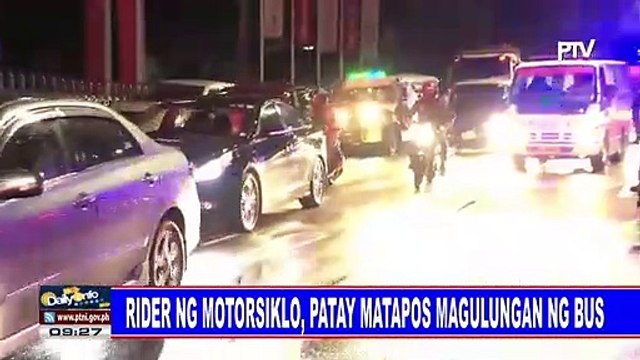 Rider ng motorsiklo, patay matapos magulungan ng bus