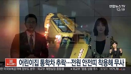 어린이집 통학차 추락…전원 안전띠 착용해 무사