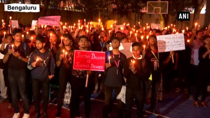 Students hold candle light march against JNU campus attack in Bengaluru