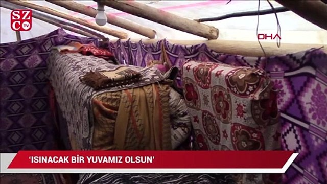 6 kişilik aile, soğuk havada çadırda yaşıyor