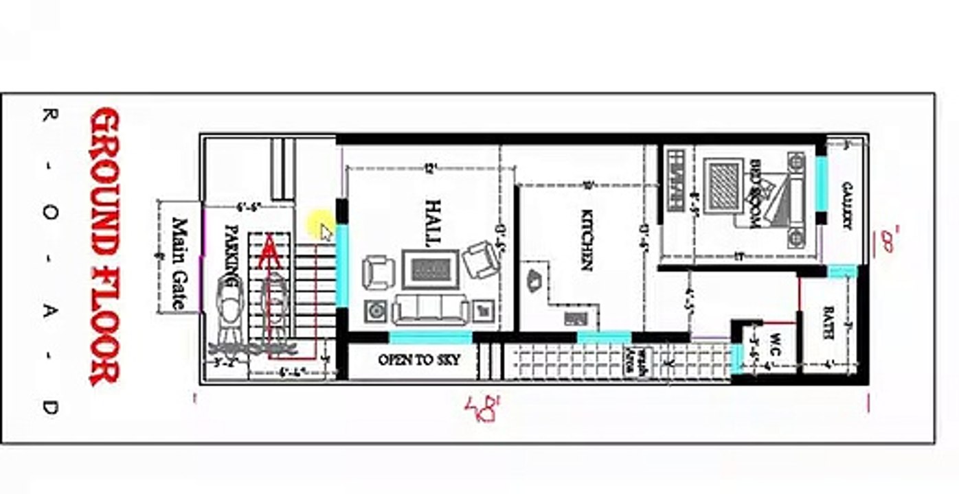 18 feet X 48 ft BEST HOUSE MAP