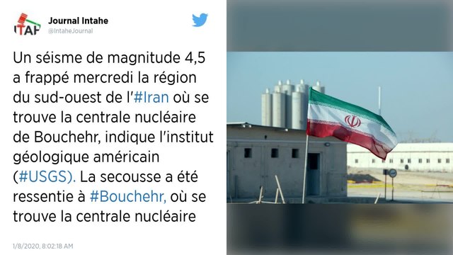 Iran. Un séisme de magnitude 4,5 frappe près d’une centrale nucléaire
