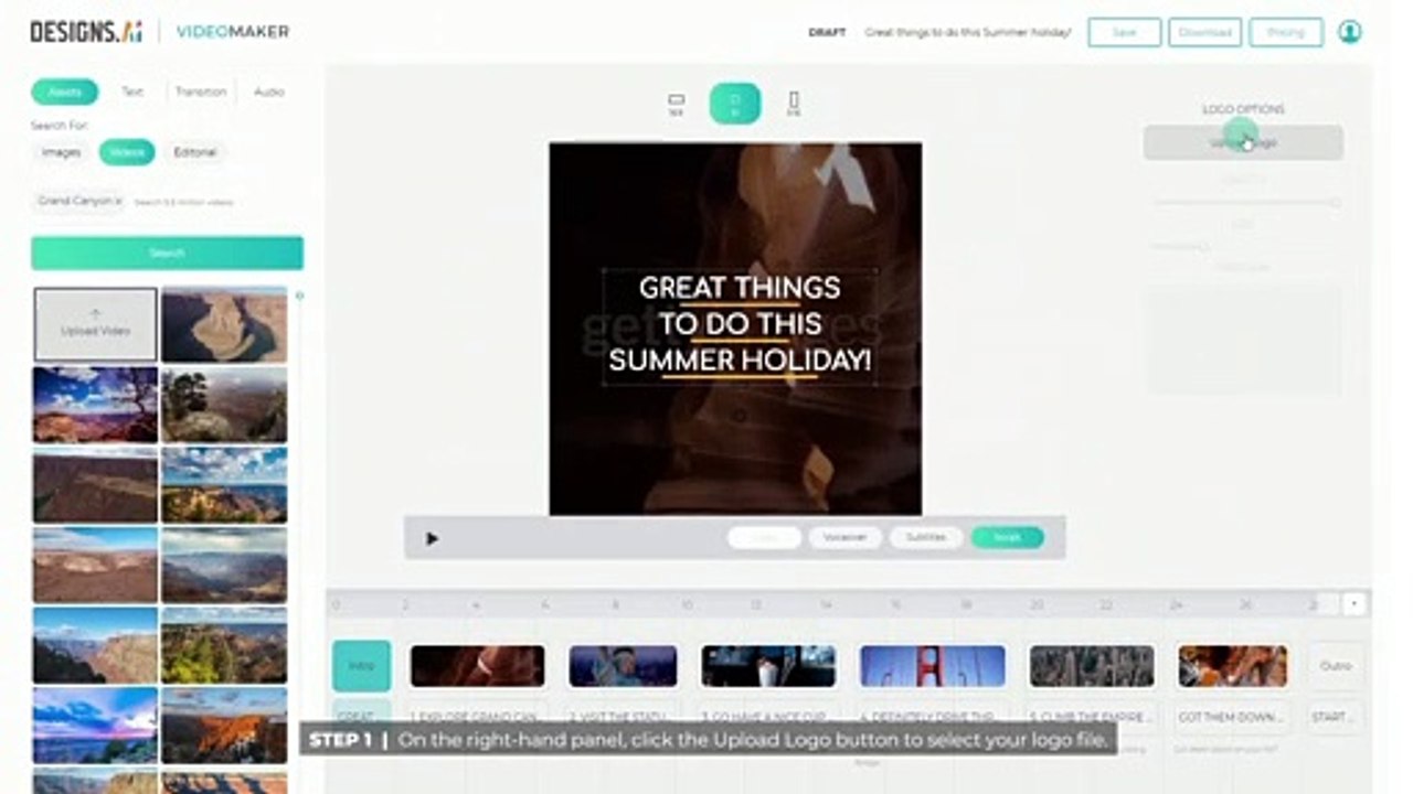 How To Upload Your Own Logo with Videomaker | Designs.ai
