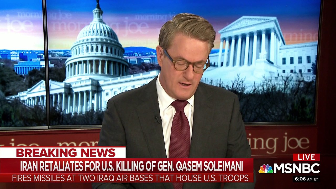 MORNING JOE 01/08/2020  -US and Iran at 'last exit before the tunnel', says admiral