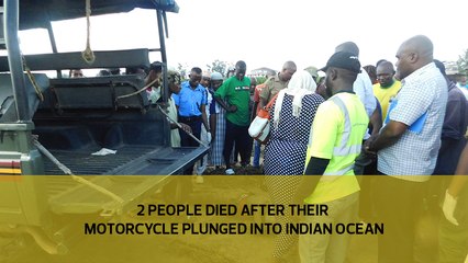 Two people died after their motorcycle plunged into Indian Ocean