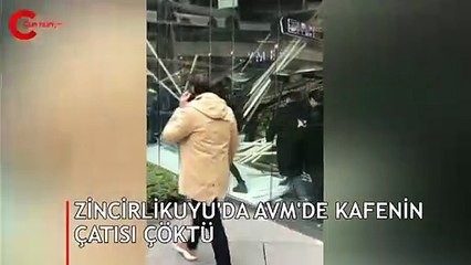 Zincirlikuyu'da AVM'de kafenin çatısı çöktü: Yaralılar var