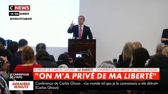 Lors de sa conférence de presse, Carlos Ghosn revient sur ses conditions de détention au Japon: J’ai été interrogé jusqu’à 8 heures par jour sans présence d’avocat - VIDEO