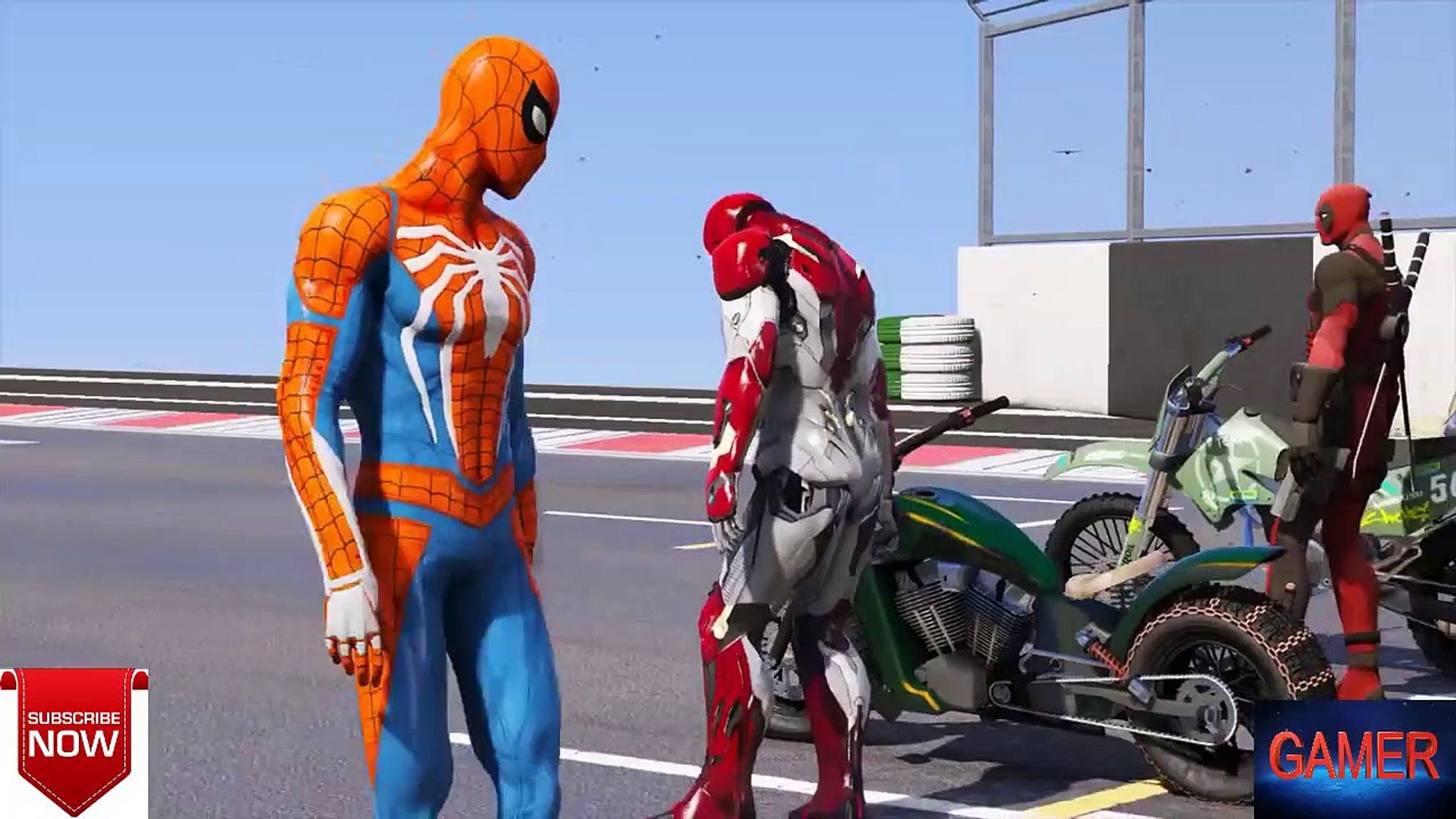Giant Spider-Man and Mountain Heroes Tire Challenge Bikes - GTA V By Gamer  - - video Dailymotion