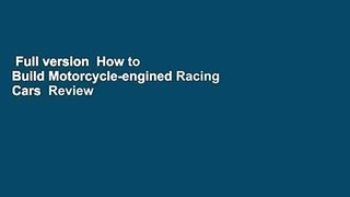 Full version  How to Build Motorcycle-engined Racing Cars  Review