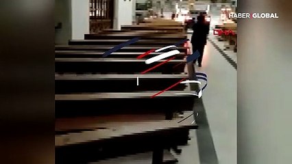 'Şeytan'dan kaçmak için arabayla kiliseye daldı