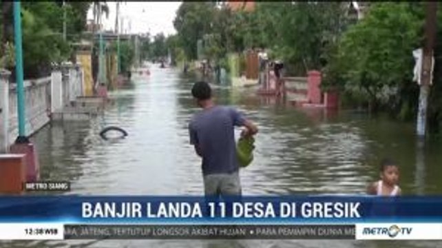 Kali Lamong Meluap, 11 Desa di Gresik Terendam Banjir