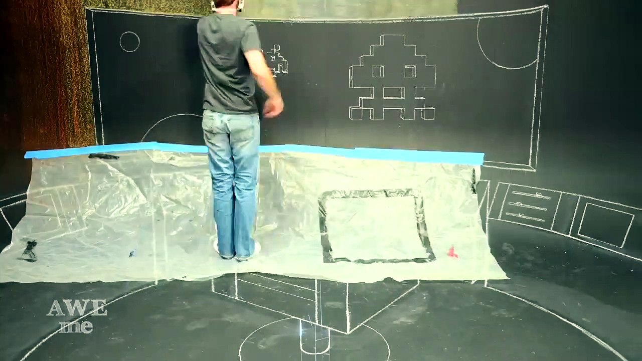 Star Trek Bridge x Space Invaders 3D Chalk Art - AWE me Artist Series