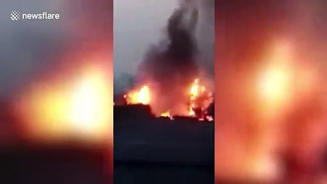 26 children rescued after gas cylinder explosion sets school bus on fire in western India