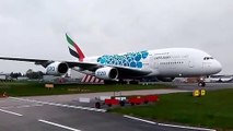 Watch as gigantic Emirates Airbus A380 aircraft touches down in Glasgow