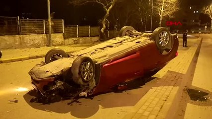 Edirne takla attığı aracını bırakıp gitti