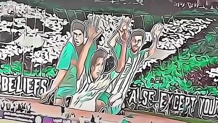 لن تراها في القنوات التلفزيونية  تيفوات خرافية من الجمهور الرجاء الرياضي