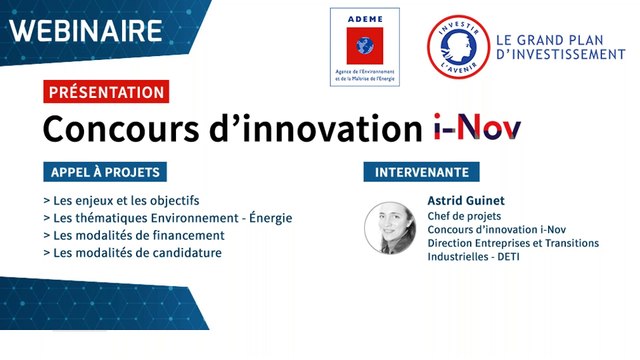 Concours d’innovation i-Nov du PIA ADEME pour PME et start-ups