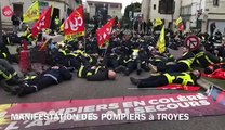 Manif pompiers à Troyes par ça bouge à Troyes