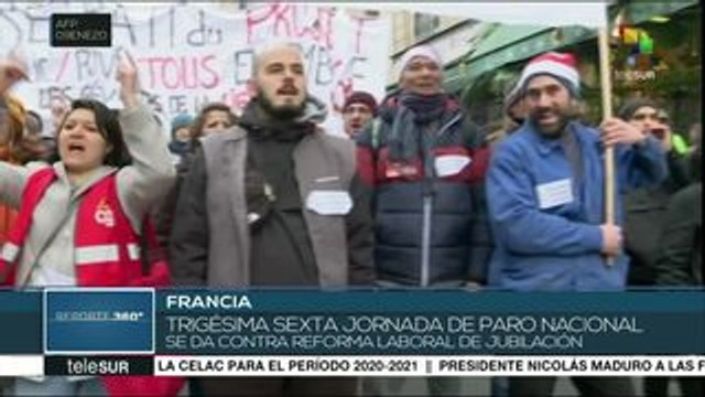 Sindicatos de Francia paran labores contra la reforma de pensiones