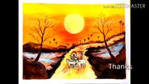 Beautiful Landscape for beginners / drawing competition in school topic landscape painting