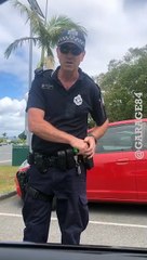 Perturbed Police Man Doesn't Like Driver's Phone