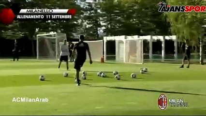 Milanlı oyuncular idmanda şov yaptı!