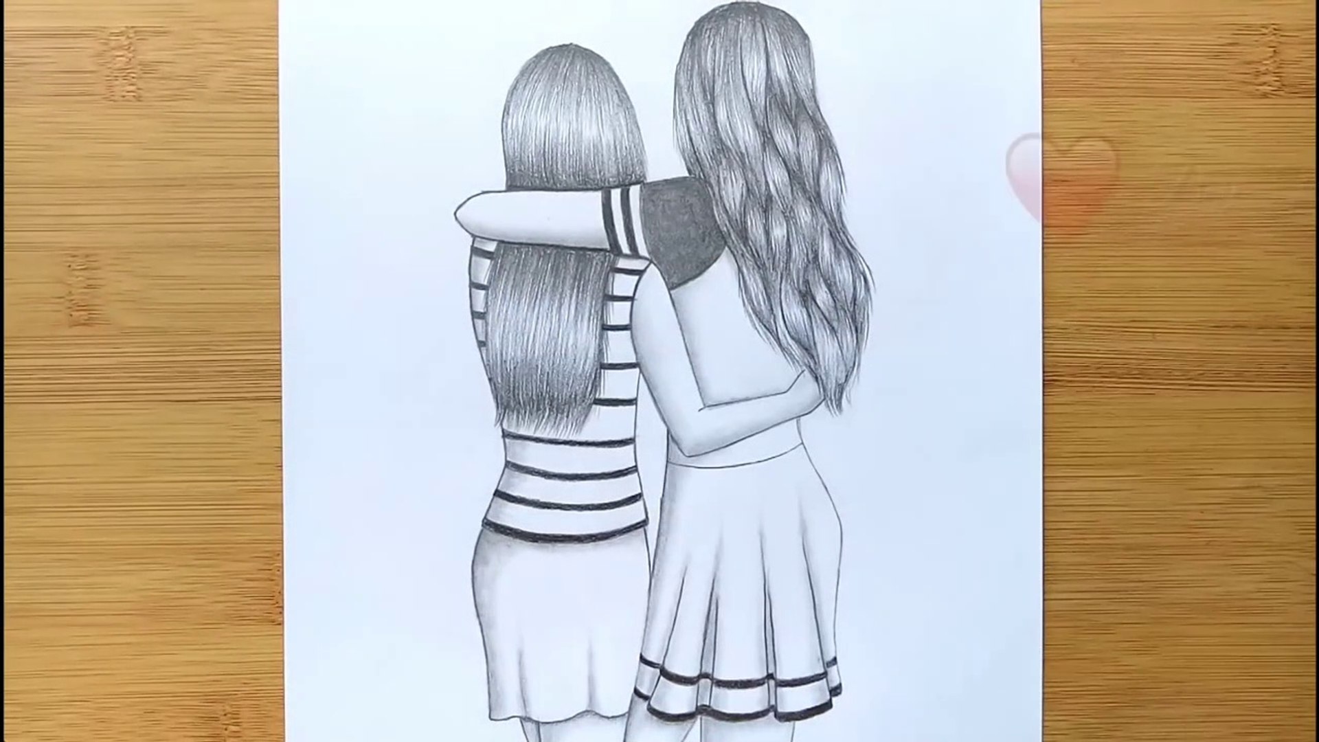 Best Friends Pencil Sketch Tutorial How To Draw Two Friends Hugging Each Other Video Dailymotion
