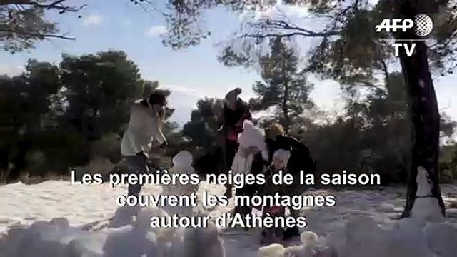Grèce: premières chutes de neige aux alentours d'Athènes